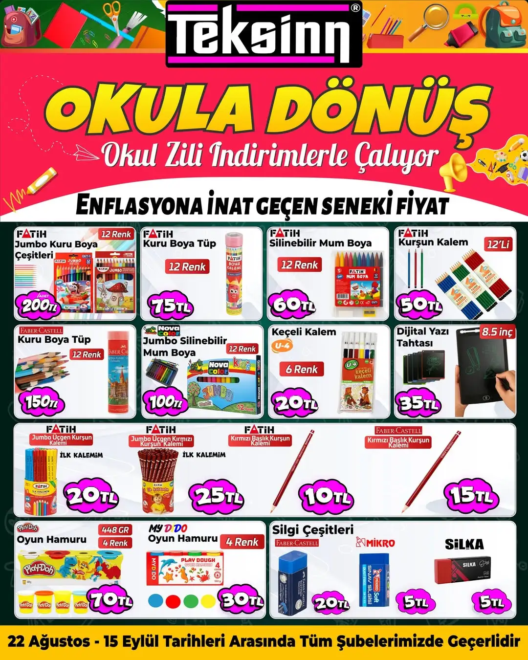 ENFLASYONA İNAT GEÇEN SENEKİ FİYATLAR